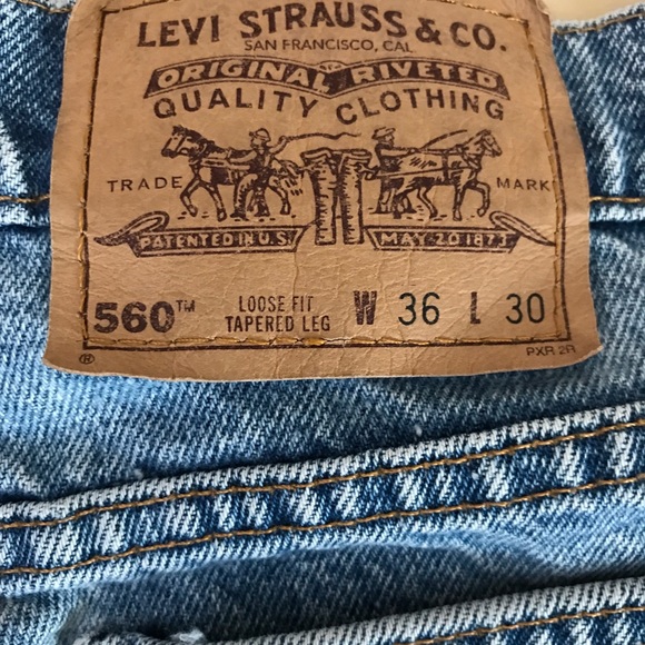 Vintage Levi’s 560 Orange tab Loose Fit Tapered Leg Jeans Mens 36x30 On Trend - Picture 5 of 13